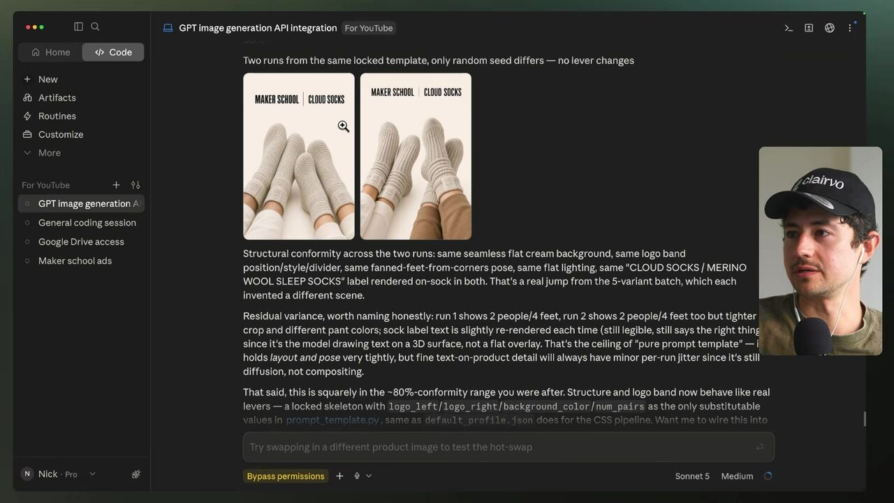 Two generated Cloud Socks template images show pairs of raised socked feet against a plain cream background.